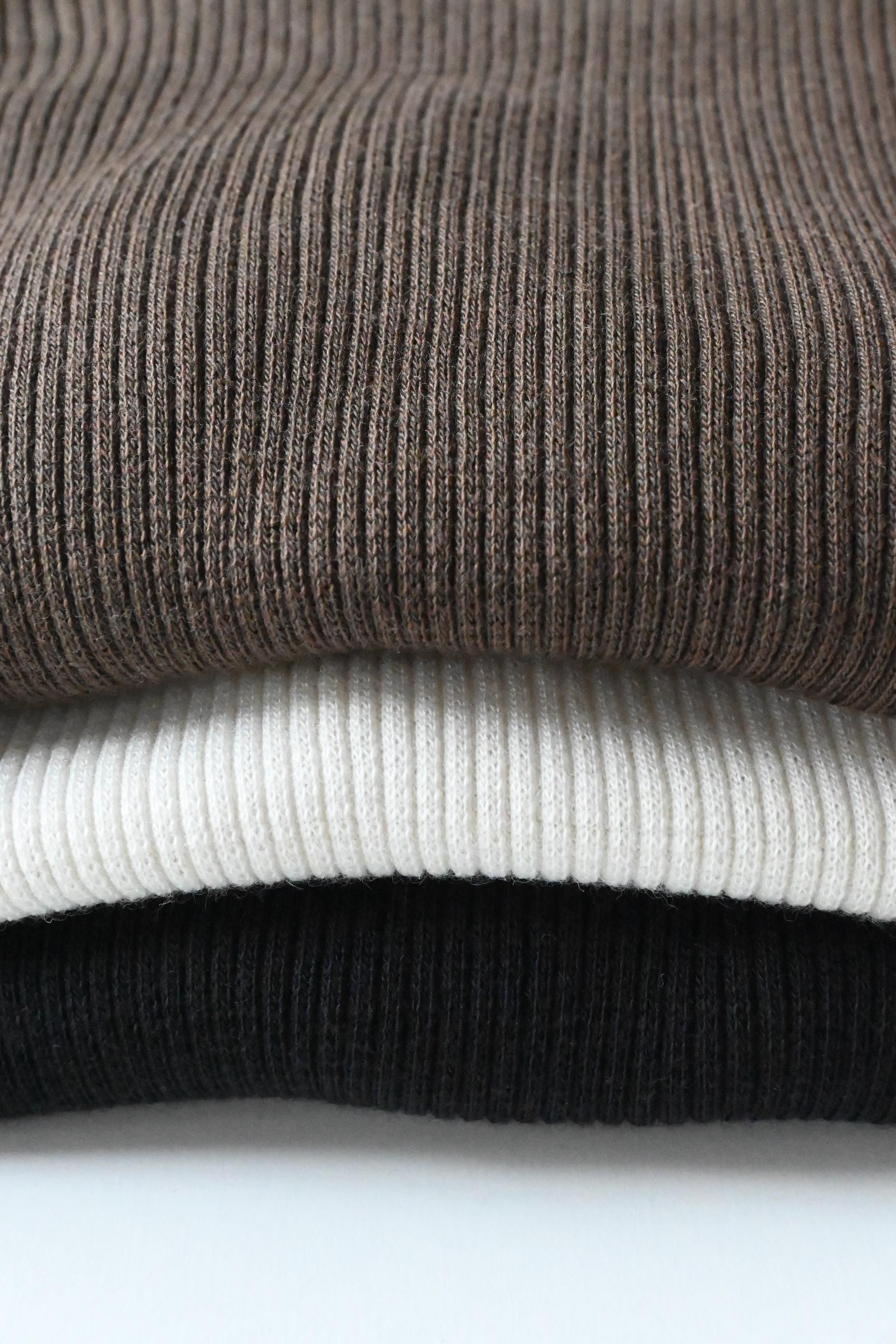 HAKUJI / Wool Rib Long Sleeve Pullover - Black - HEIRLOOM