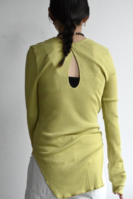 HAKUJI / Organic Cotton Back Open Pullover - Lime