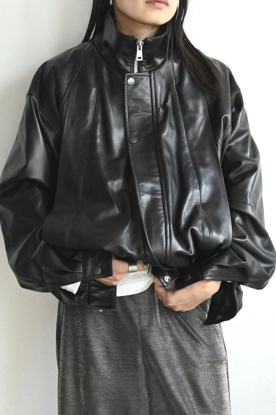ジャケット・アウター phebus Lamb Leather Jacket phebus / Lamb Leather Jacket - Black - HEIRLOOM