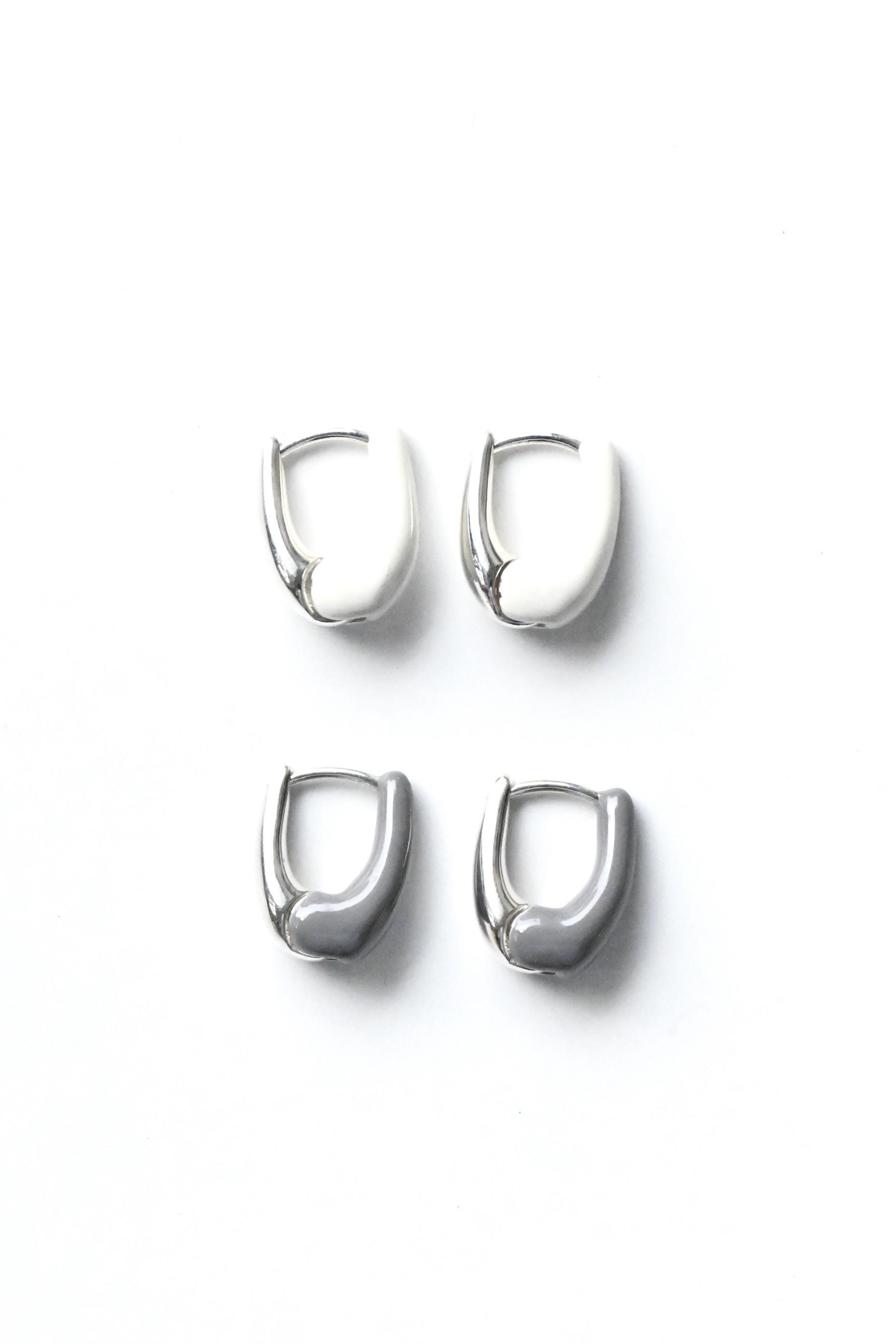R.ALAGAN/DIPPED TINY TINY PUFFY HOOPS(GRAY)