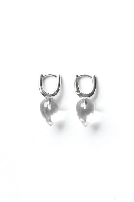 R.ALAGAN / Dewdrop Stone Hoops - Crystal