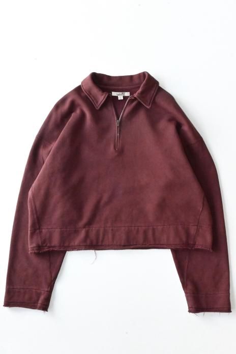 <img class='new_mark_img1' src='https://img.shop-pro.jp/img/new/icons20.gif' style='border:none;display:inline;margin:0px;padding:0px;width:auto;' />30%OFFunfil / Vintage Cotton Fleece Wide-body Zip Polo - burgundy