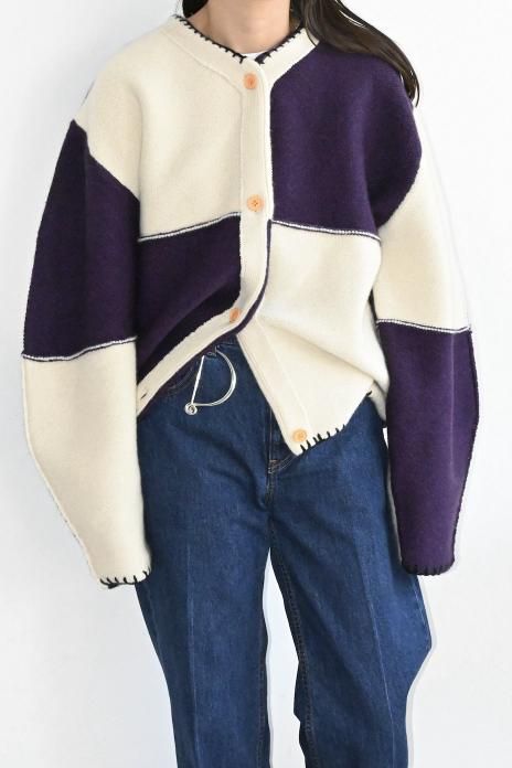 jonnlynx / British Yarn Cardigan - whitepurple