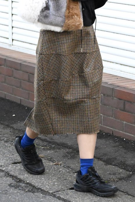 CURRENTAGE / Brit Tweed Skirt - Check