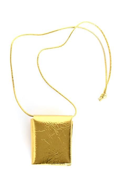 MARROW / METALLIC STRING PURSE - YELLOW GOLD