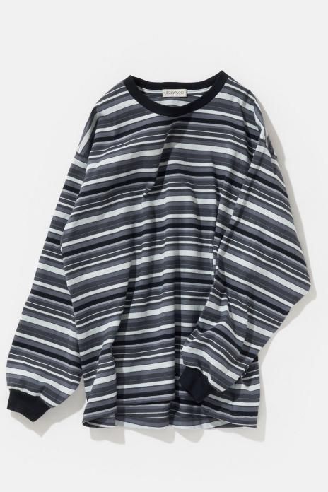 POLYPLOID / Oversize Long Sleeve B - Gray  Black