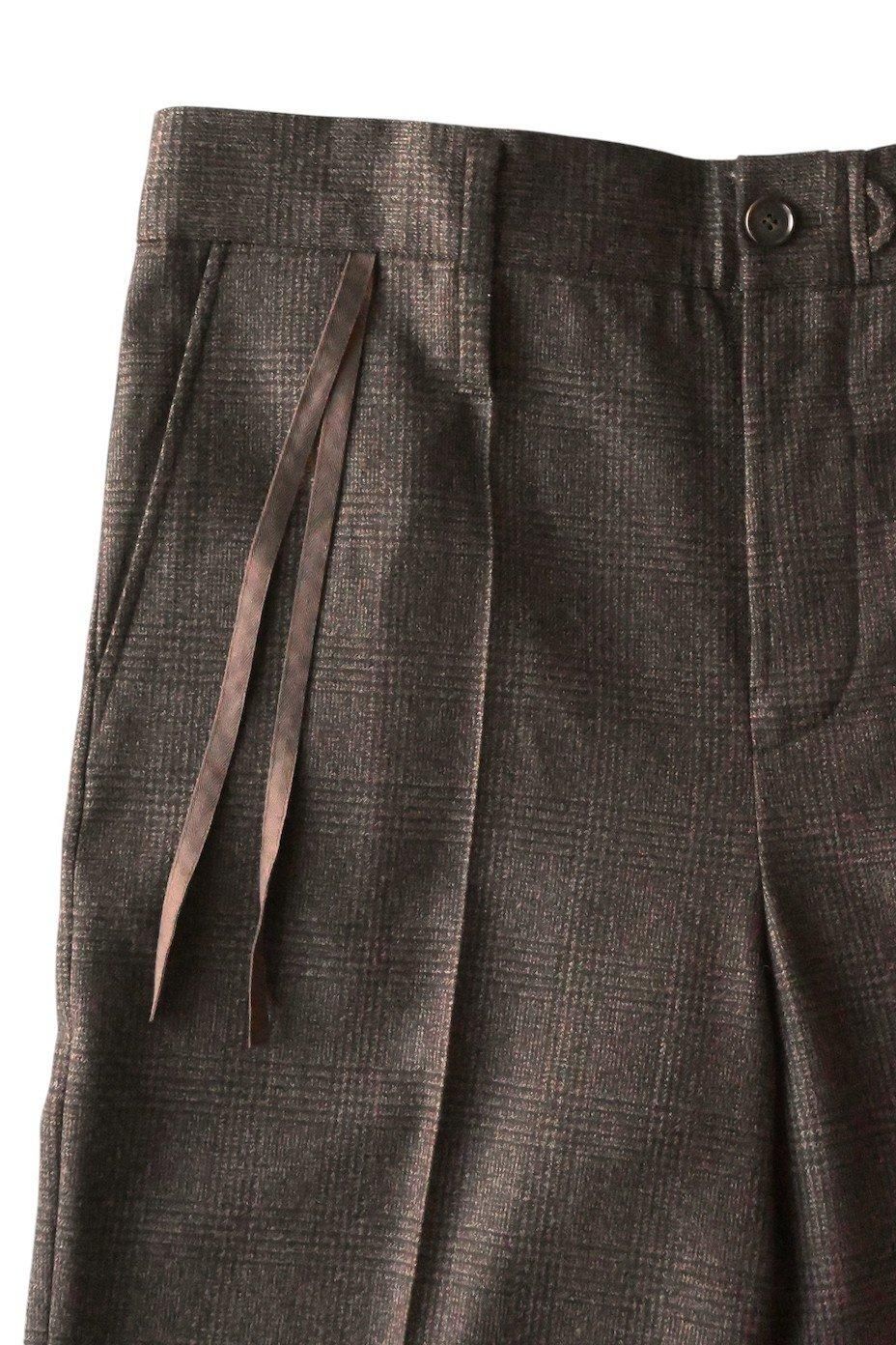 jonnlynx / 2way Stretch Wool Wide Pants - Brown - HEIRLOOM