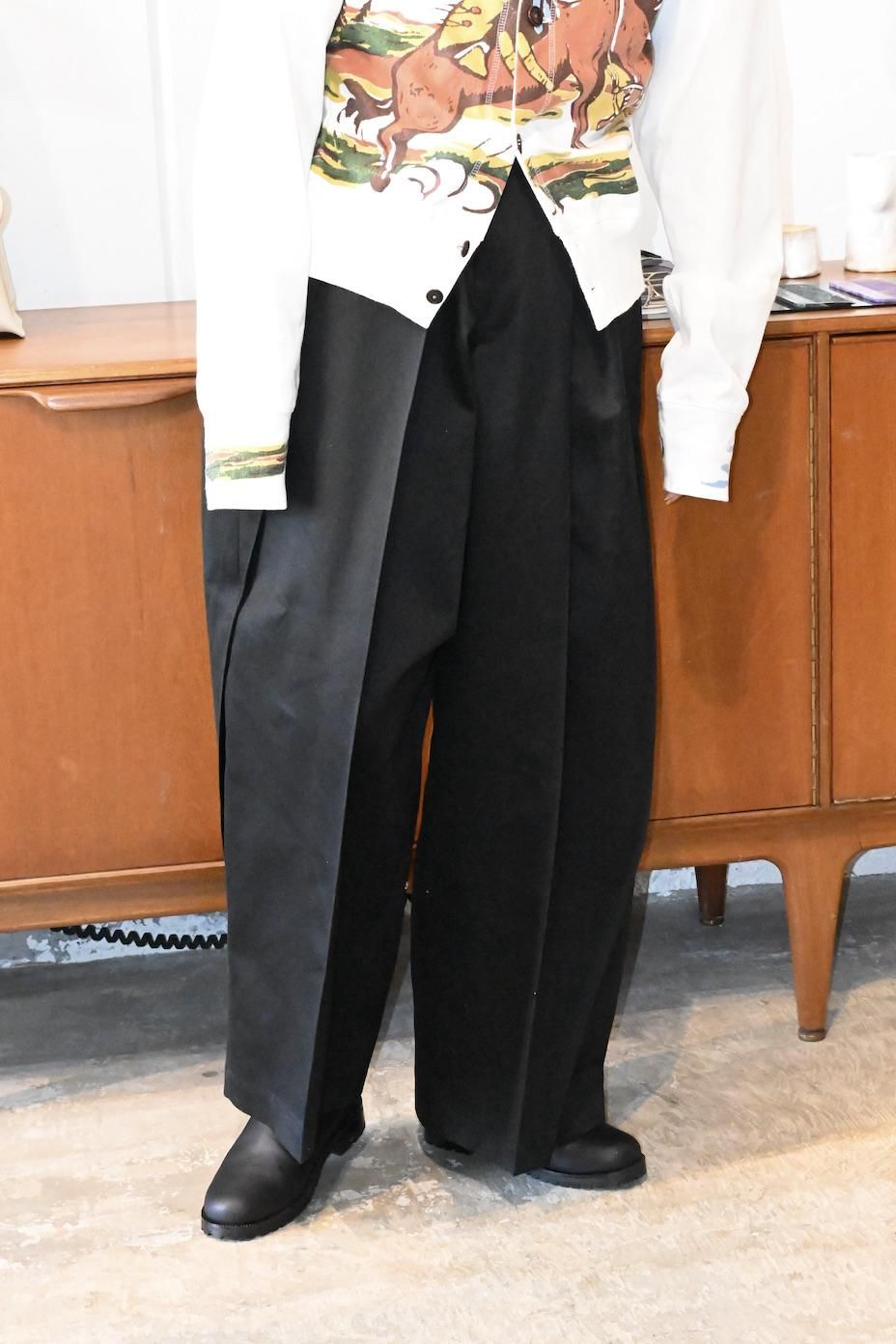 KHOKI / Pleat-design pants - Black - HEIRLOOM KHOKI / Pleat-design pants - Black - HEIRLOOM