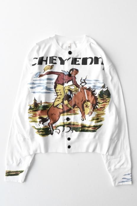 KHOKI / Cowboy-print cardigan - White