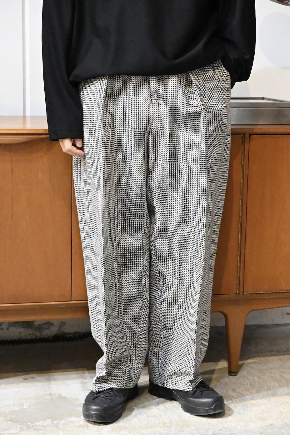 nonnotte | African Glen Check In Tuck Wide Trousers - HEIRLOOM nonnotte | African Glen Check In Tuck Wide Trousers - HEIRLOOM