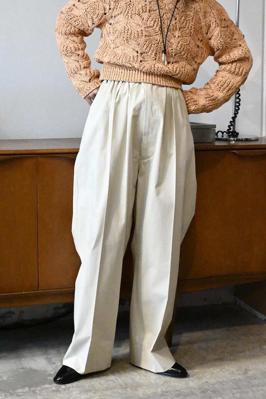 最終nonnotte 2-Tuck Wide Tapered Trousers nonnotte / ノノット / 2-Tuck Wide Tapered Trousers【Nid