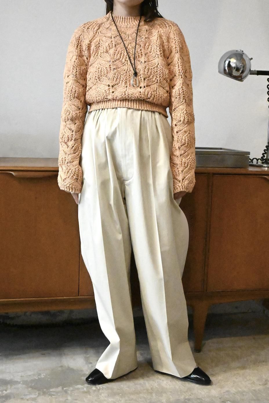 nonnotte | Elastic In Tuck Wide Trousers - HEIRLOOM