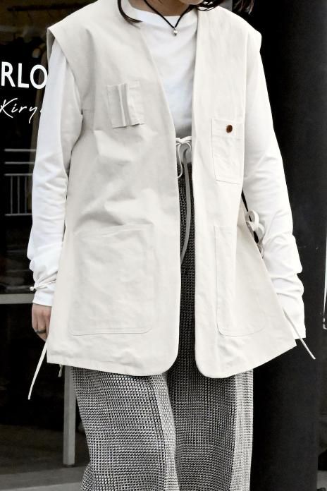 HAKUJI / Cotton / Linen Weather Gillet - Sand