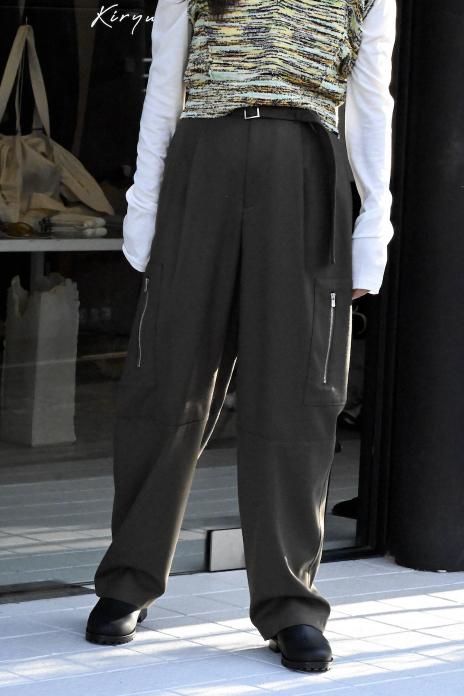 GALERIEVIE / Light Flannel Stretch Out Pocket Cargo Pants - Khaki