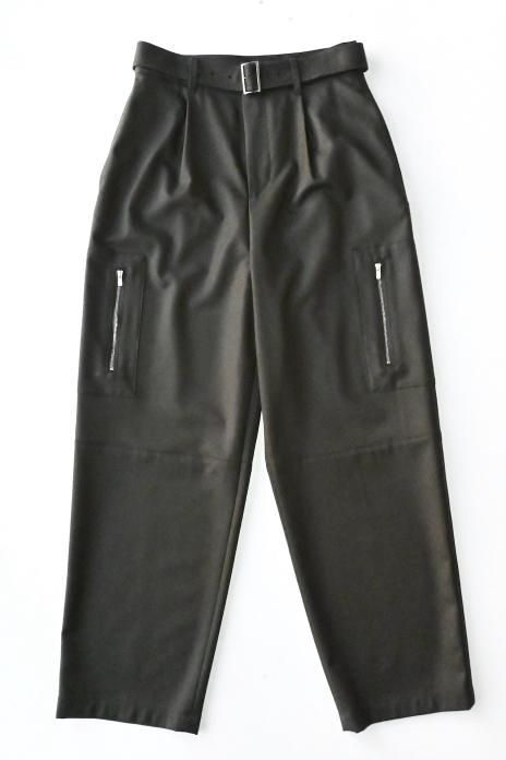 GALERIEVIE / LIGHT FLANNEL STRETCH CARGO PANTS - KHAKI