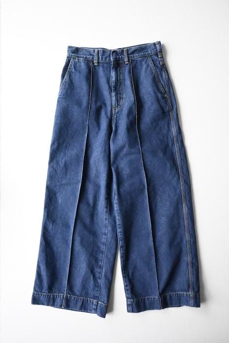 CURRENTAGE / Center crease denim - Indigo Blue