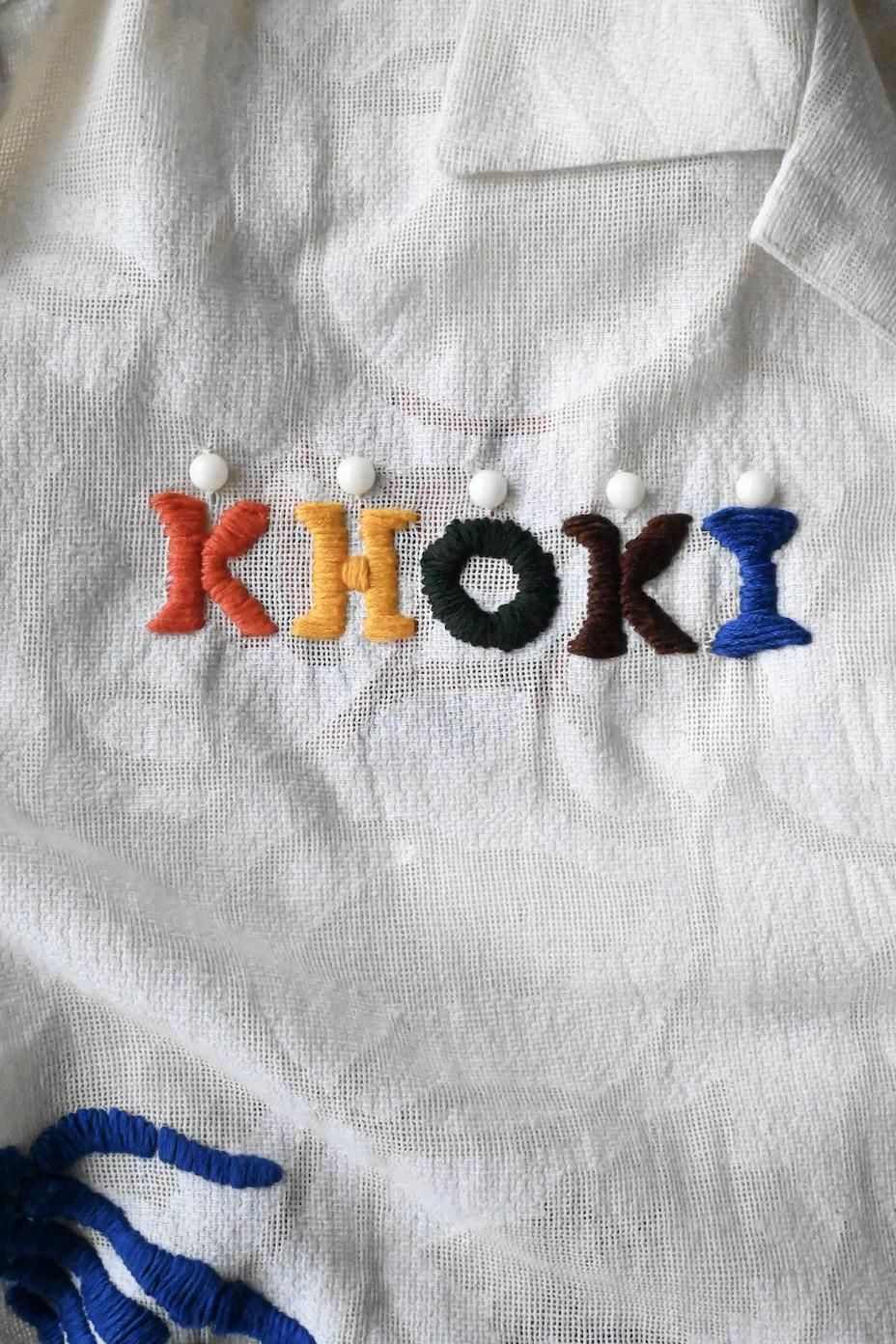 KHOKI | Hand Embroidered-Design Long Sleeve Shirt | White