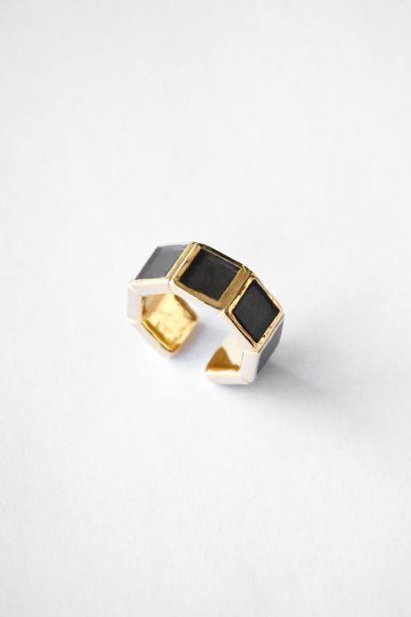 R.ALAGAN / Tile Ring - Smokey Quartz