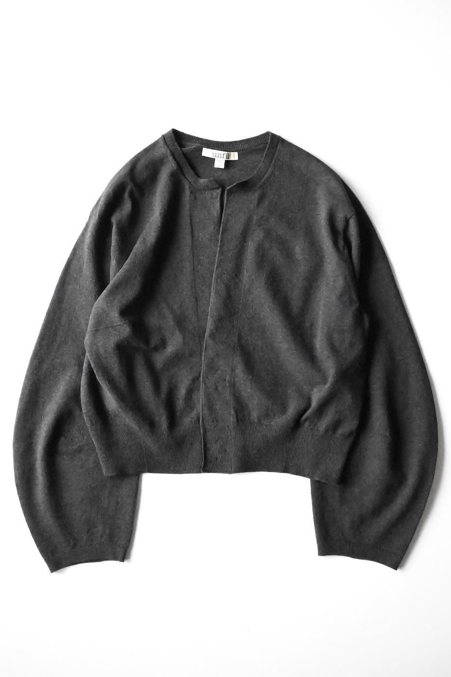 カーディガン unfil アンフィル / stretch organic cotton crew-neck cardigan ストレッチオーガニックコ unfil (アンフィル) stretch organic cotton cropped cardigan