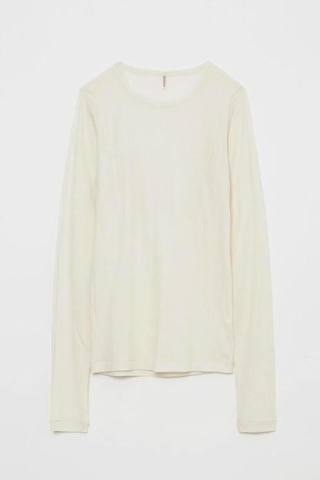babaco / Twisted Cotton Back Layered Long Sleeve T-shirt - Ivory
