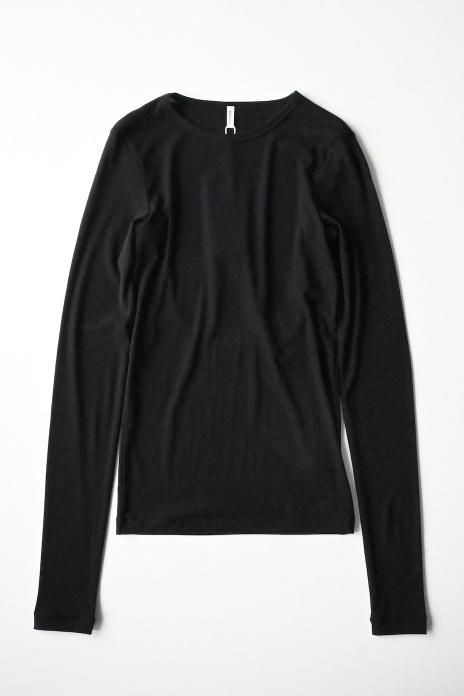 babaco / Twisted Cotton Back Layered Long Sleeve T-shirt - Black