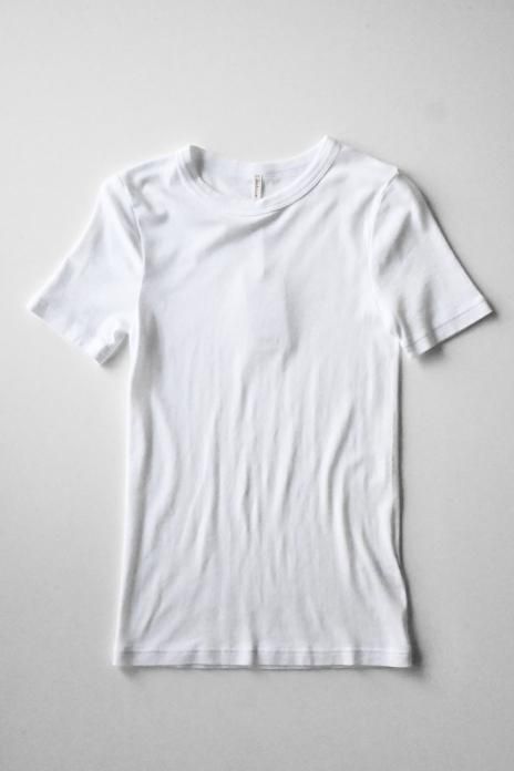 babaco / Cotton/Silk Basic T-shirt - White