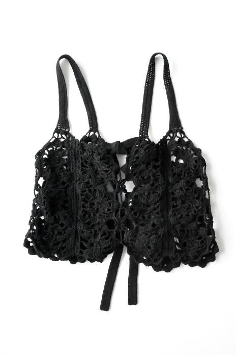 CURRENTAGE / Hand crochet bustier - Black