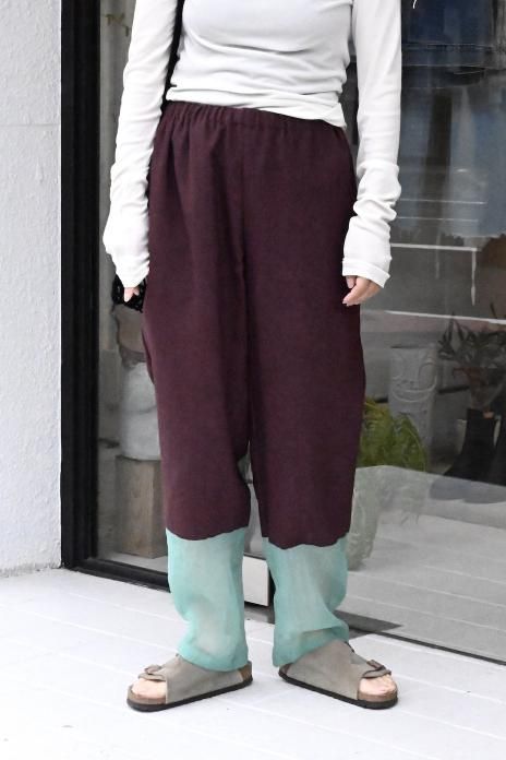 JUN MIKAMI / See-through border pants - Mint / Boedeaux