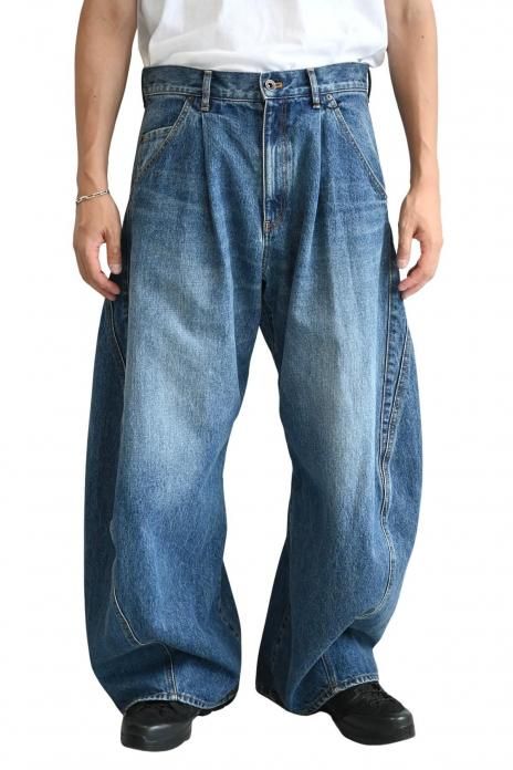 KHOKI / 3D cutting denim pants - INDIGO