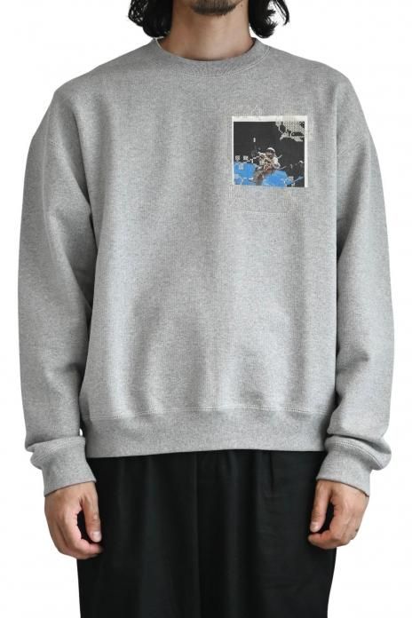 KHOKI / Embroidery and print design sweat shirts - GRAY