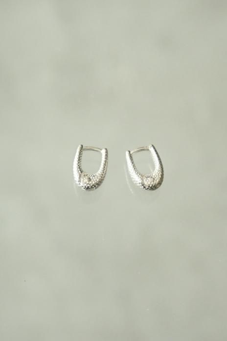 R.ALAGAN / TINY DOT THIN HOOPS - (SILVER)