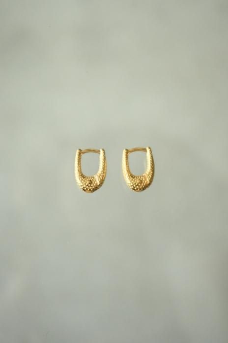 R.ALAGAN / TINY DOT THIN HOOPS - (GOLD)