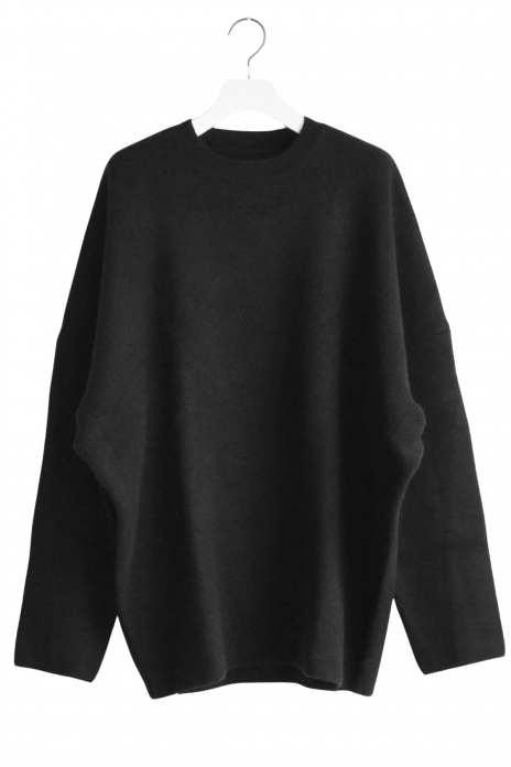 nonnotte / DRAPING C/N PULLOVER - DEEP BLACK
