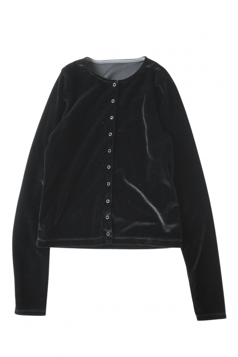 JUN MIKAMI / VELVET CARDIGAN- BLACK