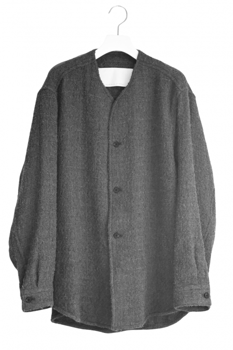 nonnotte / No Collar Shirt Jacket (N Tweed) 