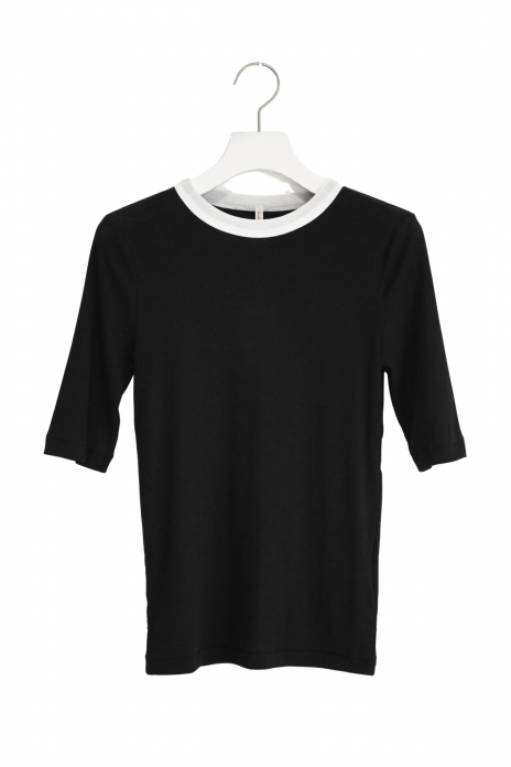 babaco / TWISTED COTTON HALF SLEEVE T-SHIRTS - BLACK