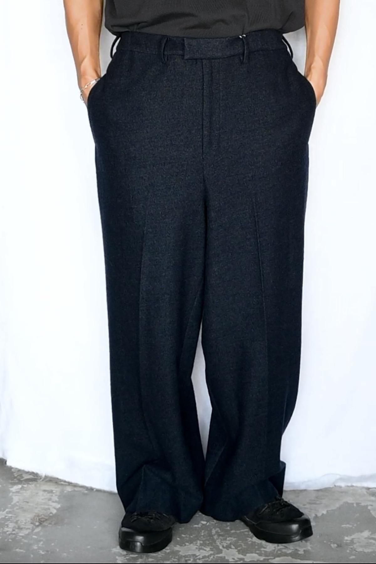 パンツ nonnotte NO TUCK WIDE STRAIGHT TROUSERS BACK SATIN GABARDINE NO TUCK WIDE STRAIGHT TROUSERS - WUNDER