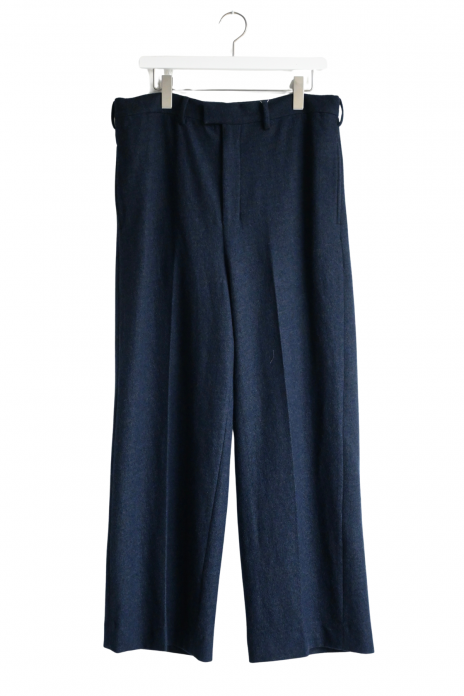 nonnotte / LIGHT INLAY MELTON WIDE STRAIGHT TROUSERS - D.NAVY  CHARCOAL TOP
