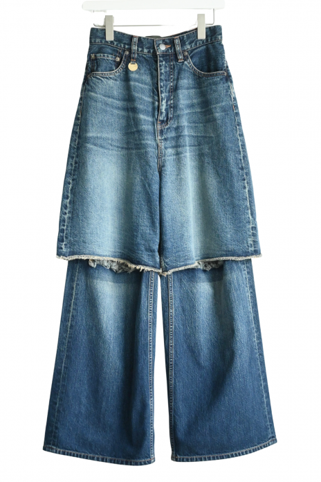 PHOTOCOPIEU / WIDE-LEG SLIT JEANS (DEVON ) - NAVY