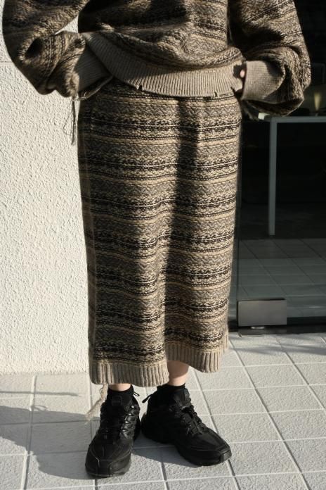 RYU KAGA / FAIR ISLE KNIT SKIRT