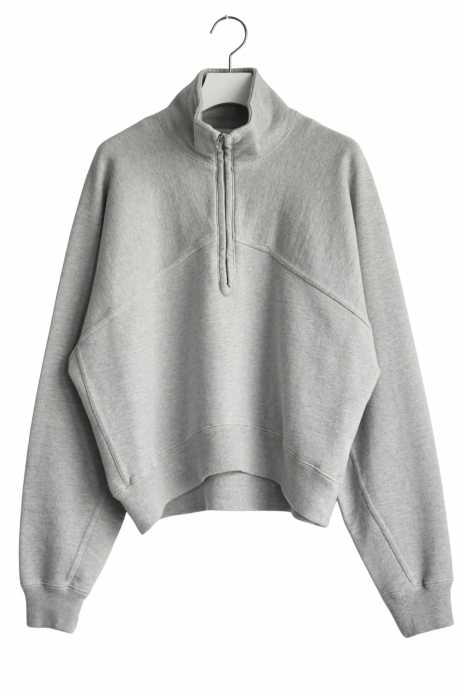 CURRENTAGE /  HALF ZIP SWEAT - TOP GRAY