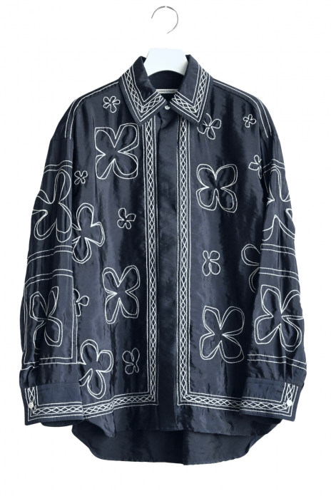 CURRENTAGE /  EMBROIDERY SHIRTS - NAVY