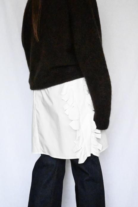 JUN MIKAMI / RAFFLE SKIRT - WHITE