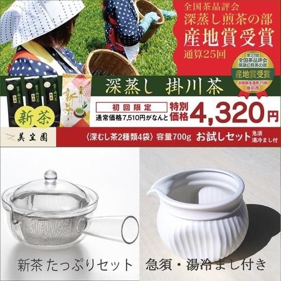 新茶たっぷりセット、急須・湯冷まし付き