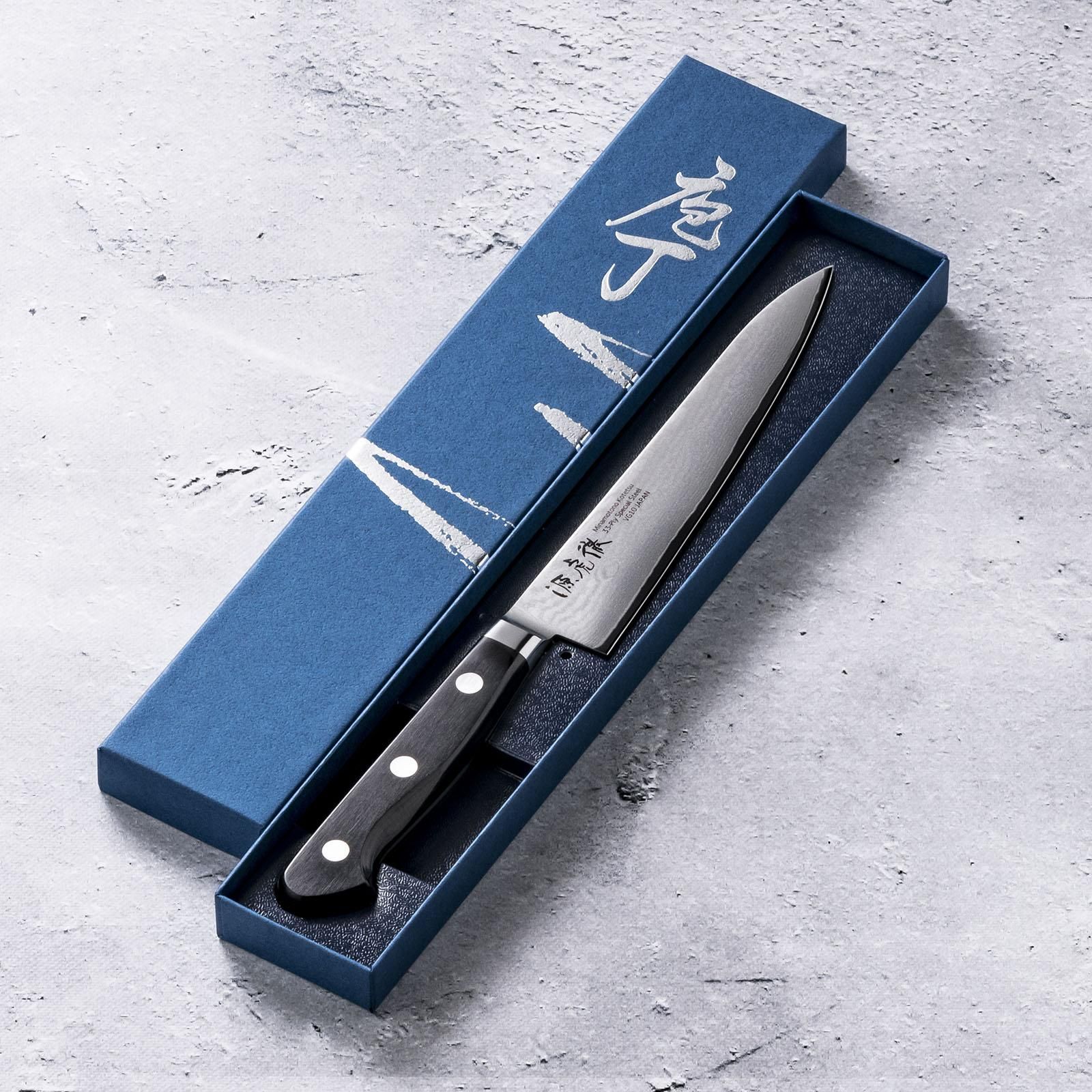 源虎徹(安田刃物)　銀彩　ダマスカス ペティナイフ　150mm　VG10 源虎徹 銀彩ダマスカス ペティナイフ 150mm