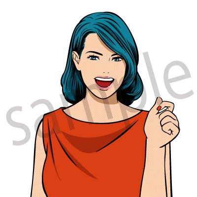 笑顔の女性 イラスト アメコミ スマイル 笑顔 笑う ストックイラストshop クイックイラストレーション Pro