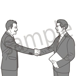 握手するビジネスマン　イラスト（ビジネスシーン、スーツ、サラリーマン、ビジネスマン）