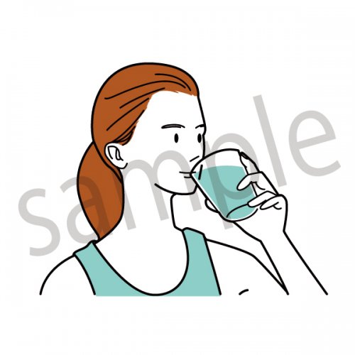 水を飲む人 イラスト ヘルスケア 健康 ダイエット ストックイラストshop クイックイラストレーション