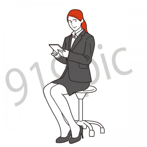 書類を持ち 椅子に座るビジネスウーマン イラスト 女性 会社員 ビジネスマン ジェスチャー ストックイラストshop クイックイラストレーション