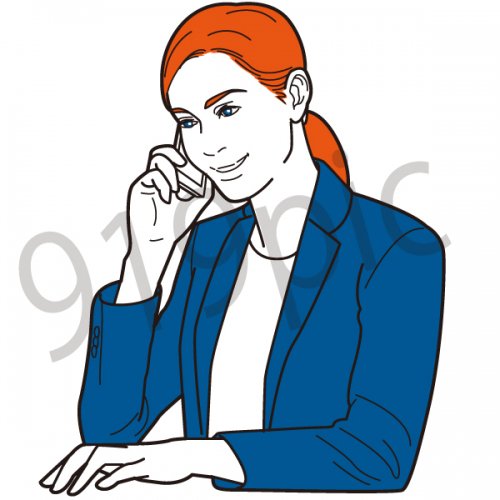 電話をかけるビジネスウーマン イラスト 女性 サポートセンター 会社員 営業 ビジネスマン ジェスチャー ストックイラストshop クイックイラストレーション Pro